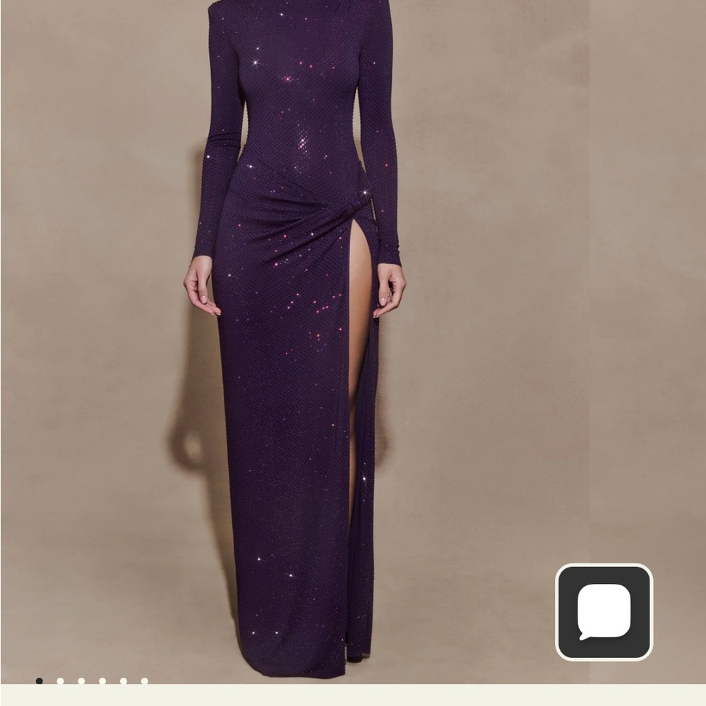 Meshki Long Sleeve Diamonte Purple Dress